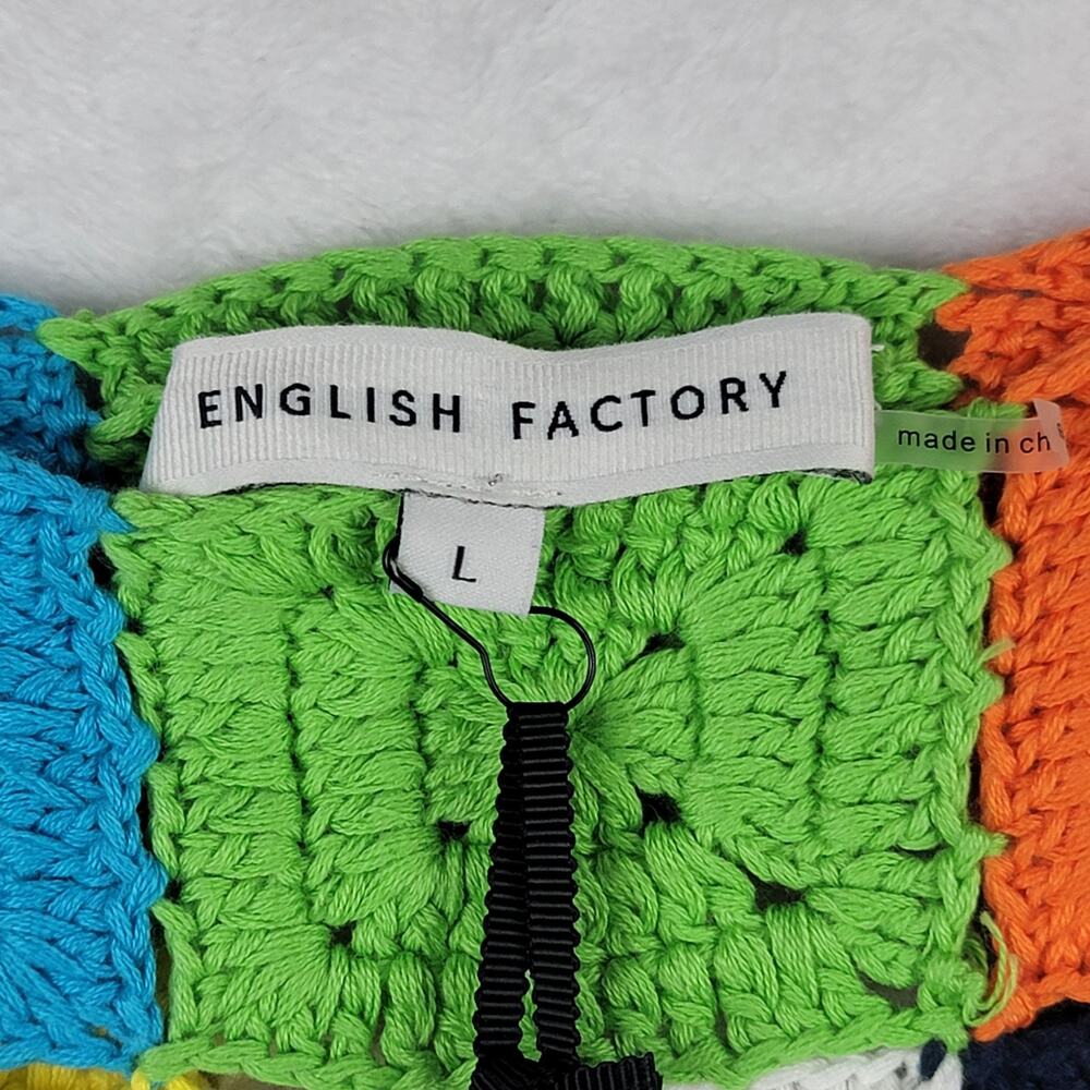 Bohemian Large Crop Tank Top Colorful Crochet Patchwork Wide Straps Festival Y2K - Picture 4 of 6